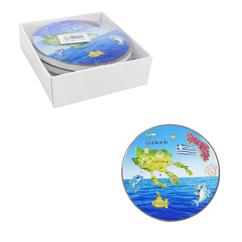 Σετ σουβέρ Chalkidiki 4τμχ - Coaster set 4pcs OEM