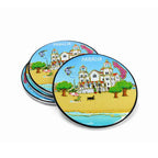 Σετ Σουβέρ Ελλάδα Παραλία Στρογγυλά - Greece Paralia Round Coasters OEM