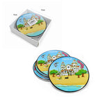 Σετ Σουβέρ Ελλάδα Παραλία Στρογγυλά - Greece Paralia Round Coasters OEM