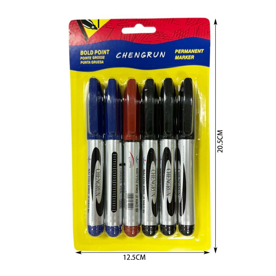 Ανεξίτηλος μαρκαδόρος 6τεμ - Marker OEM