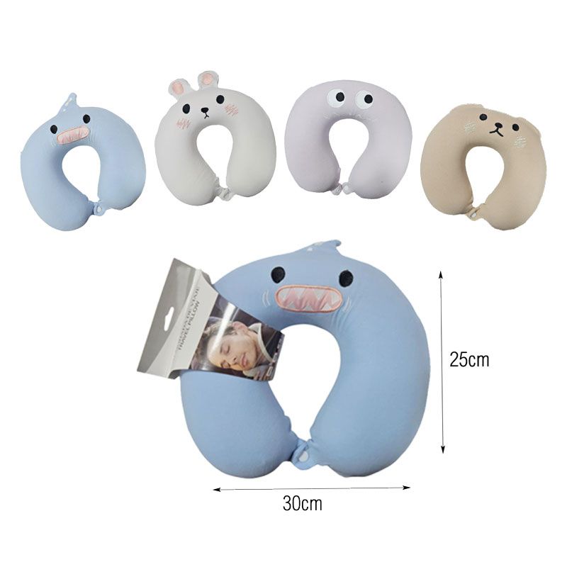 Μαξιλάρι Ταξιδίου Λαιμού σε Σχήμα Ζωάκι - : Animal-Shaped Travel Neck Pillow - Λευκό OEM