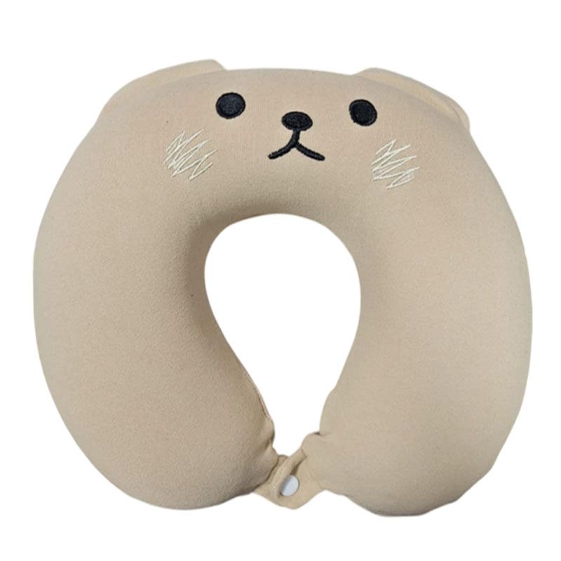 Μαξιλάρι Ταξιδίου Λαιμού σε Σχήμα Ζωάκι - : Animal-Shaped Travel Neck Pillow - Καφέ OEM