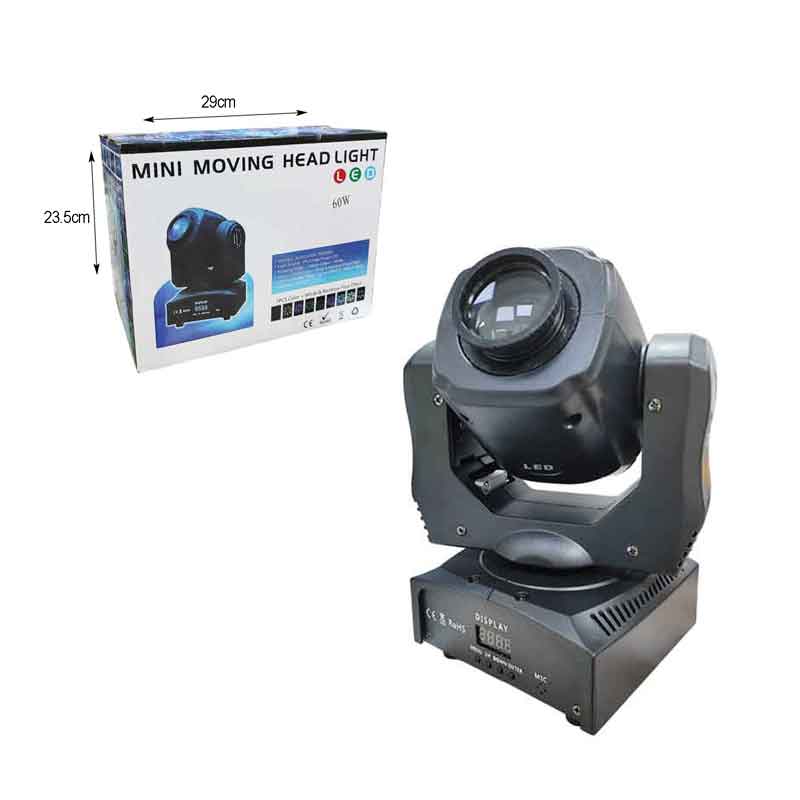 Φωτορυθμικό με περιστρεφόμενη κεφαλή 60W- Mini moving projector 60W OEM