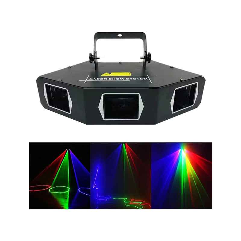 Φωτιστικό Laser Show RGB με 4 Εξόδους Πολυχρωμικό Εφέ για Σκηνή & Πάρτι - RGB Laser Show Light OEM