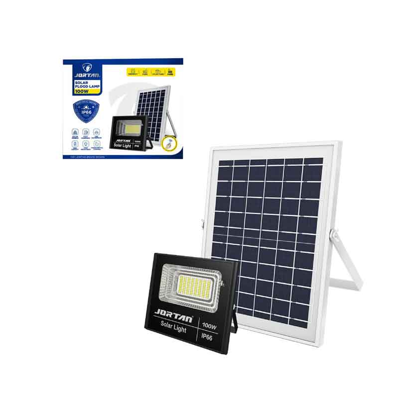 Jortan Ηλιακός Προβολέας Με Τηλεχειριστήριο LED 100W IP66- Solar Flood Lamp OEM