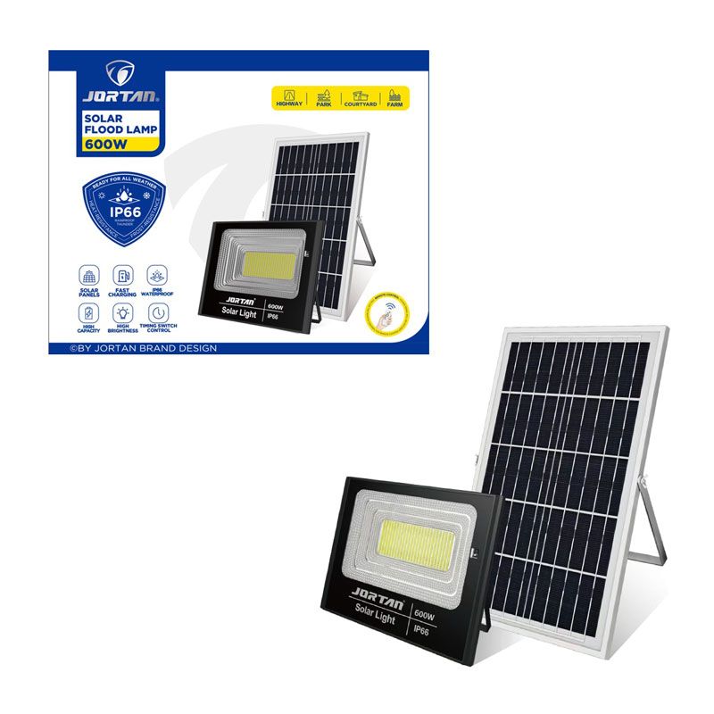 Jortan Ηλιακός Προβολέας Με Τηλεχειριστήριο LED 600W IP66- Solar Flood Lamp OEM