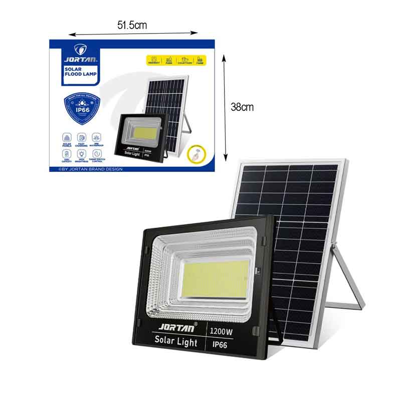 Jortan Ηλιακός Προβολέας Με Τηλεχειριστήριο LED 1200W IP66- Solar Flood Lamp OEM