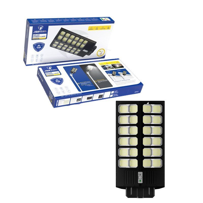 Jortan Led Αδιάβροχο Ηλιακό Φωτιστικό Δρόμου 2400W με Ανιχνευτή Κίνησης Και Τηλεχειριστήριο IP66 - Solar Street Lamp OEM