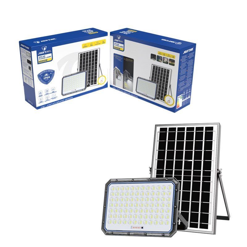 Jortan Ηλιακός Προβολέας Με Τηλεχειριστήριο LED 2000W IP66- Solar Flood Lamp OEM