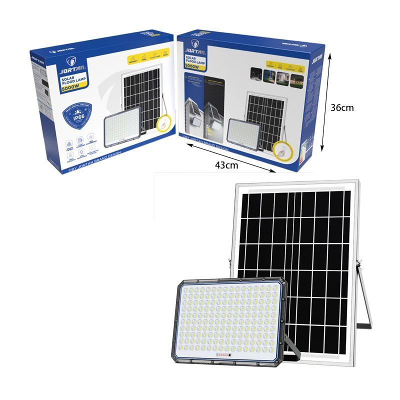 Jortan Ηλιακός Προβολέας Με Τηλεχειριστήριο LED 5000W IP66- Solar Flood Lamp OEM