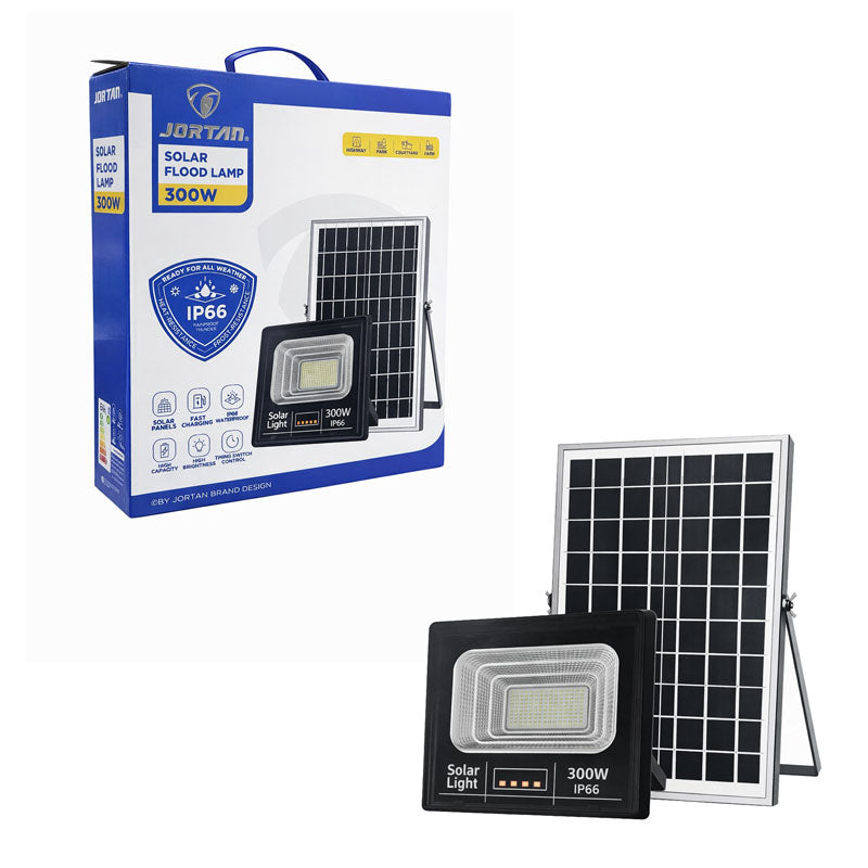 Jortan Ηλιακός Προβολέας Με Τηλεχειριστήριο LED 300W IP66- Solar Flood Lamp OEM