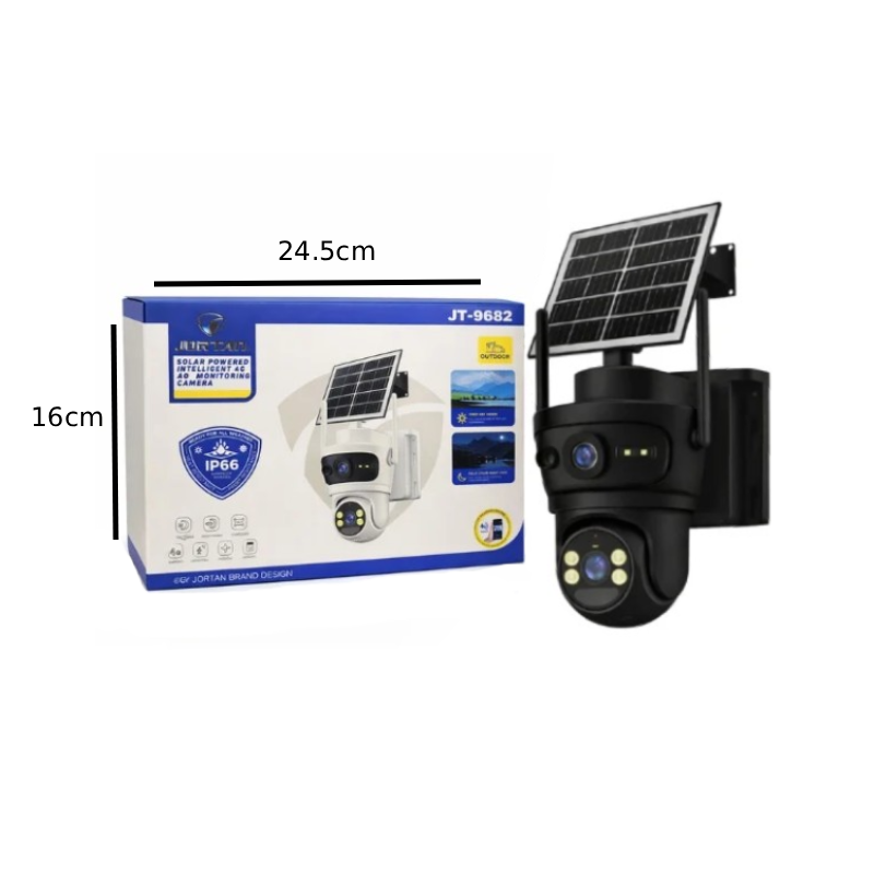 Jortan Ηλιακή Κάμερα Ασφαλείας 4G PTZ IP66 με Full Color Νυχτερινή Όραση και Ανίχνευση Κίνησης JT-9682 - 4G Solar PTZ Security Camera IP66 with Full Color Night Vision and Motion Detection OEM
