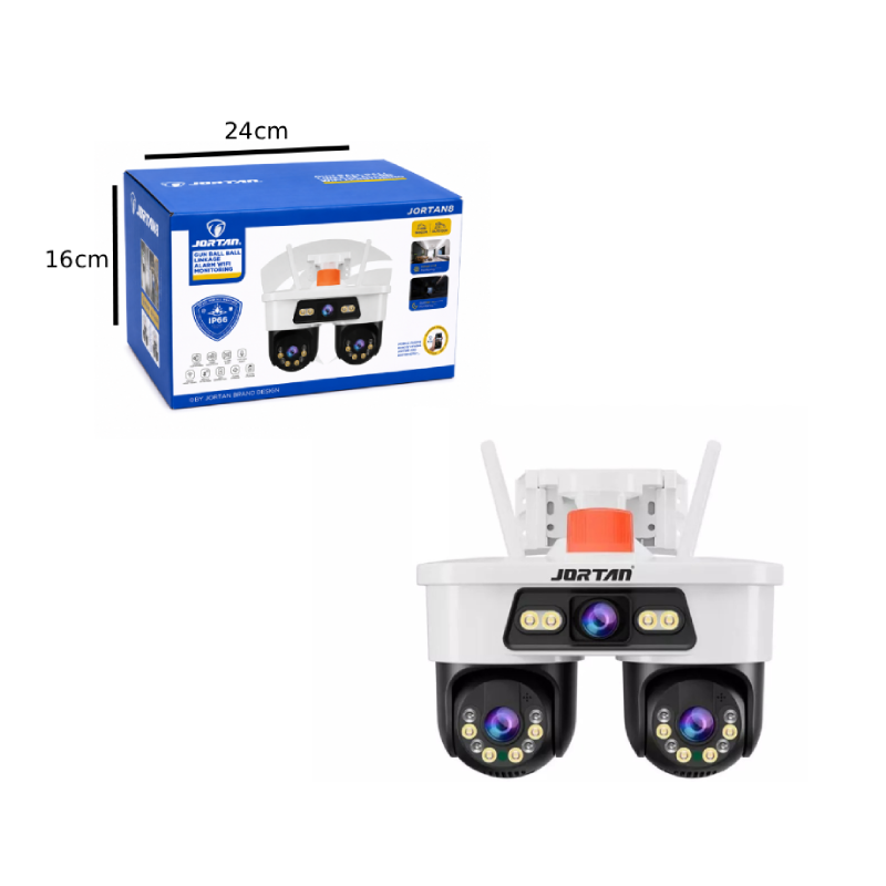 Jortan WiFi Κάμερα Ασφαλείας PTZ Διπλού Φακού IP66 με Full Color Νυχτερινή Όραση & Σειρήνα Συναγερμού JORTAN - WiFi Dual Lens PTZ Security Camera IP66 with Full Color Night Vision & Alarm Siren OEM