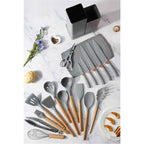 Πλήρες Σετ Κουζινικών 19 τεμαχίων με Θήκη - Complete 19-Piece Kitchen Set with Case - Γκρι OEM