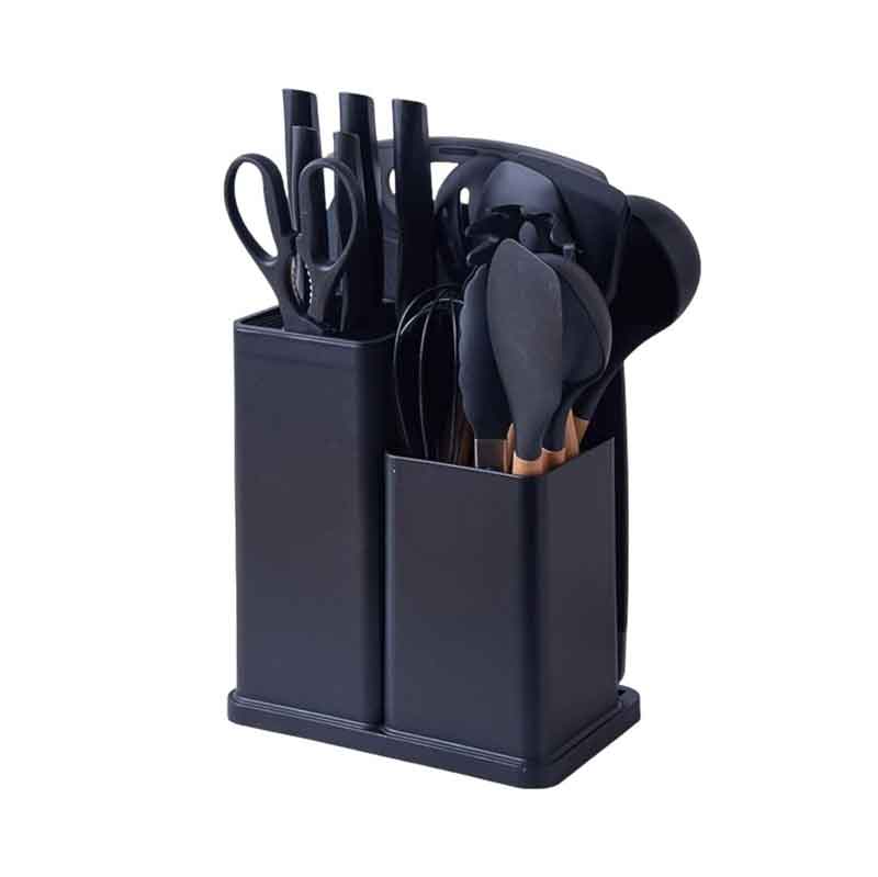 Πλήρες Σετ Κουζινικών 19 τεμαχίων με Θήκη - Complete 19-Piece Kitchen Set with Case - Μαύρο OEM
