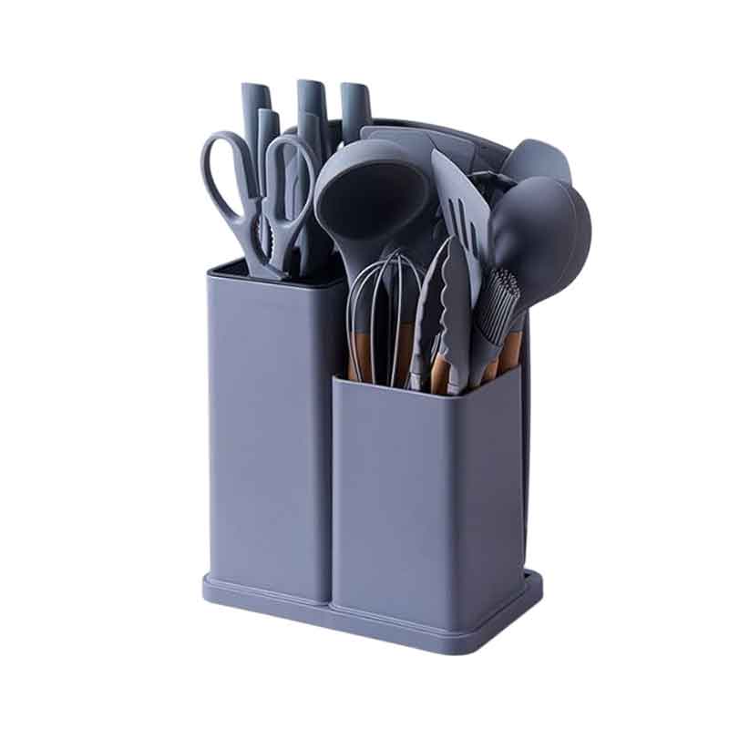 Πλήρες Σετ Κουζινικών 19 τεμαχίων με Θήκη - Complete 19-Piece Kitchen Set with Case - Γκρι OEM