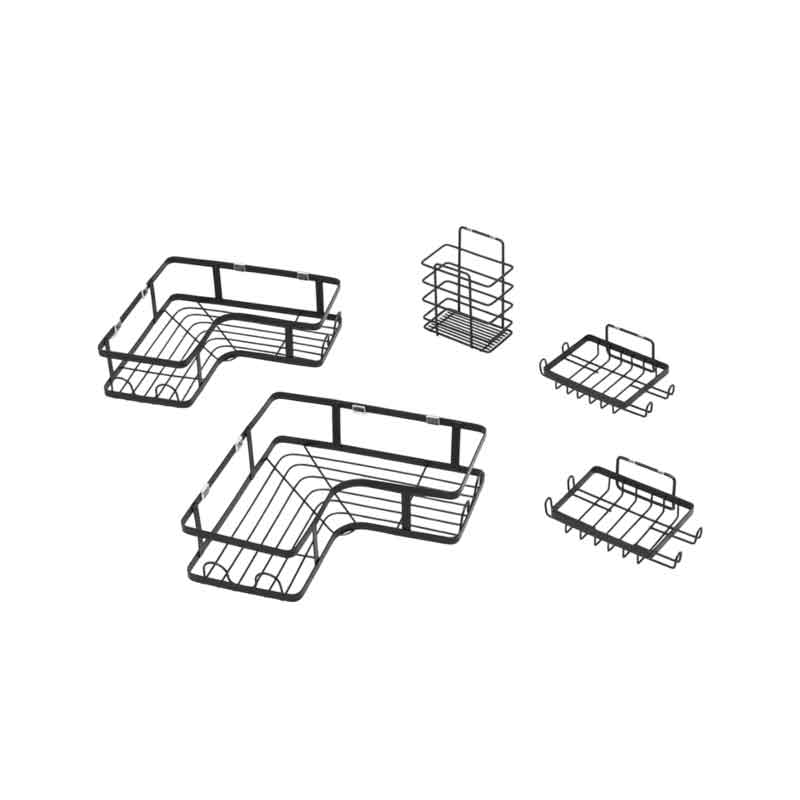 Σετ Γωνιακές Ραφιέρες Μπάνιου 5τμχ – Corner Shower Caddy OEM