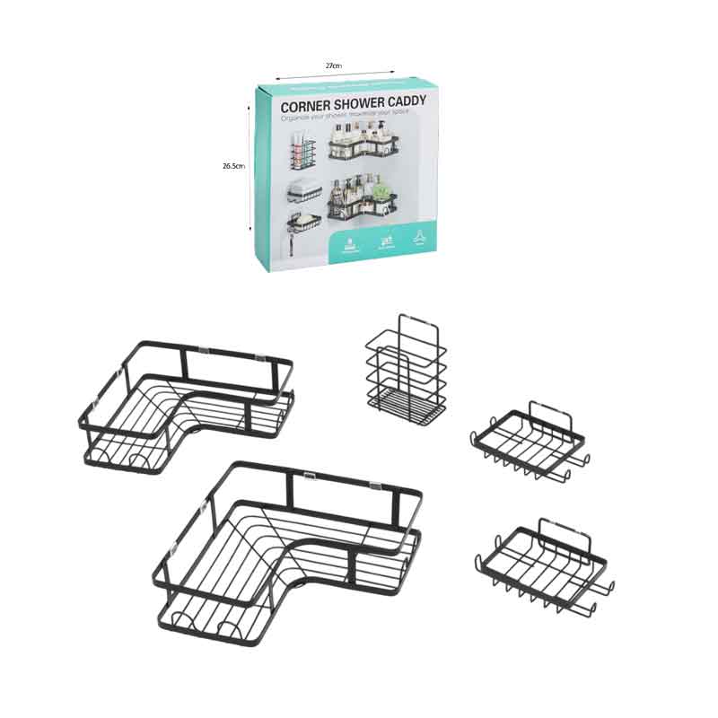 Σετ Γωνιακές Ραφιέρες Μπάνιου 5τμχ – Corner Shower Caddy OEM