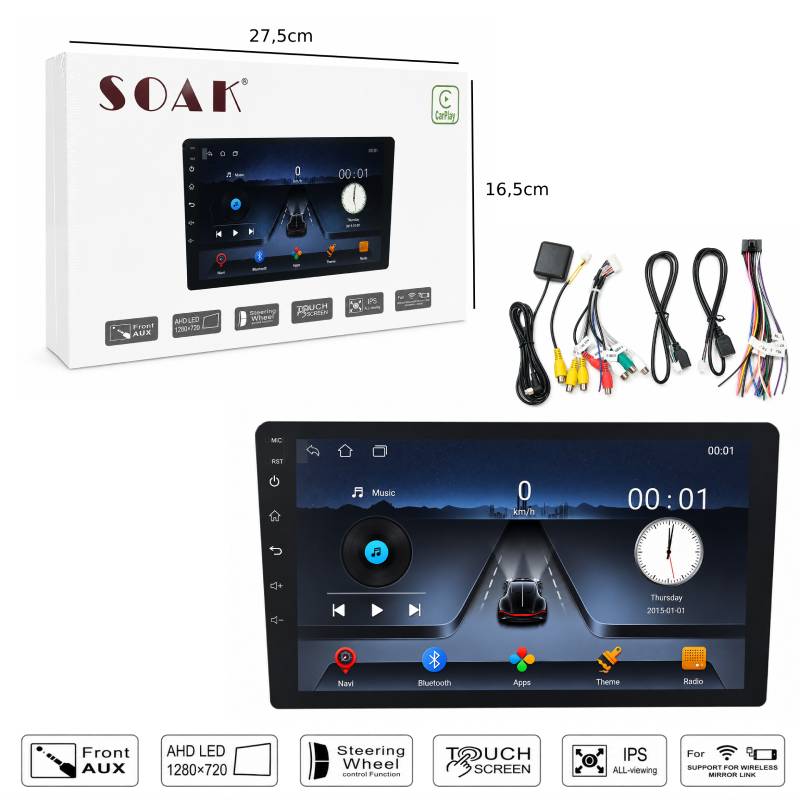 SOAK Οθόνη Αυτοκινήτου 9" Android με Ασύρματο CarPlay & Android Auto - Car Stereo OEM