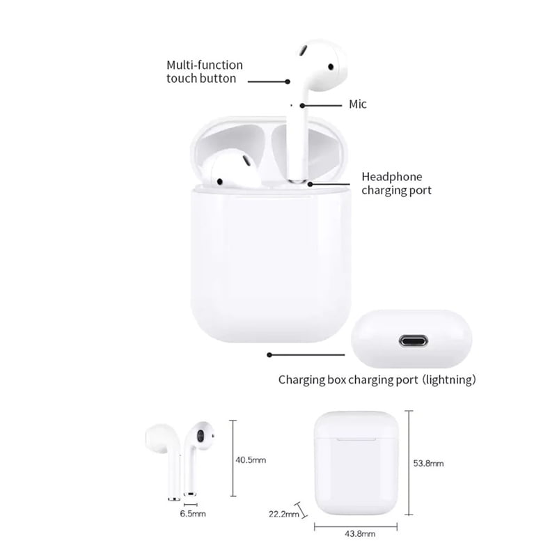 Ακουστικά Bluetooth Inpods 12 - Bluetooth earphones Inpods 12 - Κίτρινο OEM