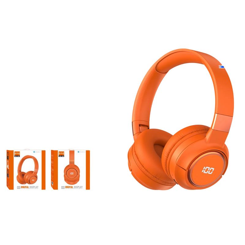 Ασύρματα Ακουστικά MSL-909 - Digital Display Over-ear Foldable Stereo Headphones - Μαύρο OEM