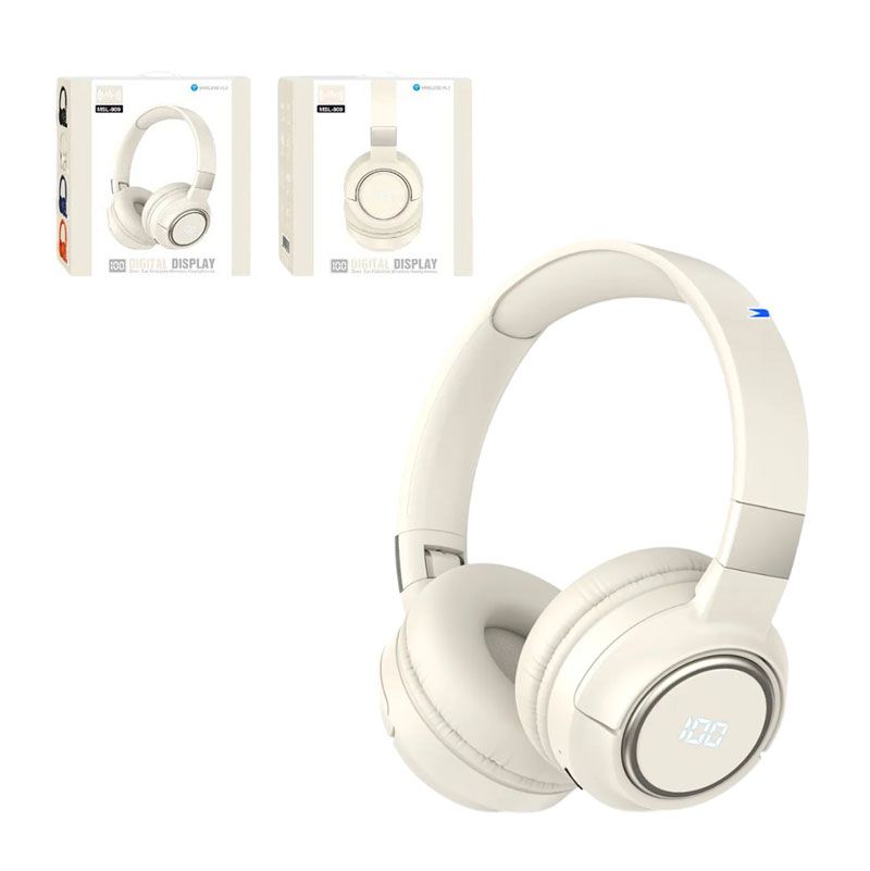 Ασύρματα Ακουστικά MSL-909 - Digital Display Over-ear Foldable Stereo Headphones - Πορτοκαλί OEM