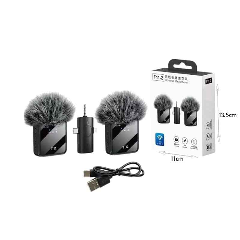 Ασύρματο Μικρόφωνο Lavalier για Κινητό & Κάμερα F11-2 – Wireless Lavalier Microphone for Phone & Camera OEM