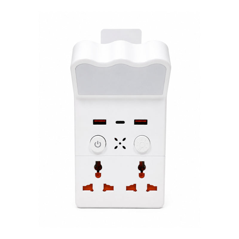 Πολυλειτουργική Γωνιακή Πρίζα με Φωτισμό LED, USB & Type-C - Multifunction Corner Socket with LED Light, USB & Type-C OEM