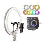 RGB LED Ring Light 45cm (18") με Βάσεις Κινητού & Ρυθμιζόμενο Φωτισμό 3D-45 - RGB LED 18" Ring Light with Phone Holders & Adjustable Lighting OEM