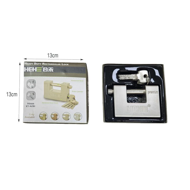 HEHE Λουκέτο με 5 Κλειδιά 94mm - Heavy Duty Rectangular Lock HEHE
