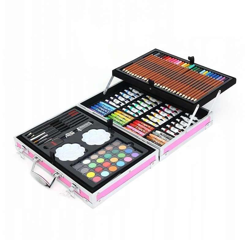 Σετ Ζωγραφικής με Βαλιτσάκι - Painting Art Set with Suitcase - Ροζ OEM