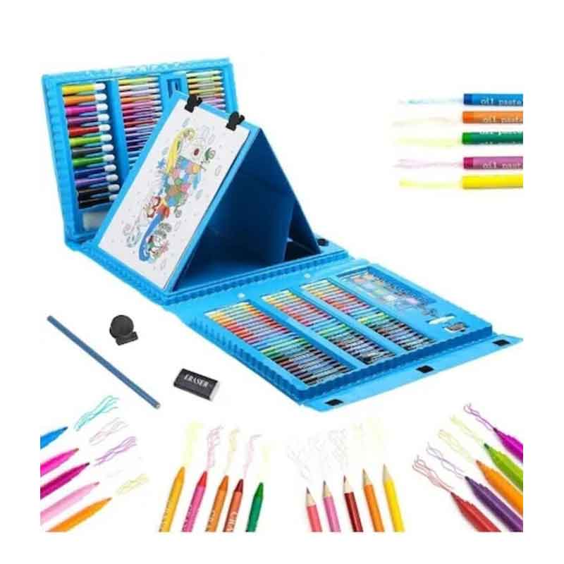 Σετ Ζωγραφικής 32.6x27.7cm 208τμχ - Super Mega Art Set - Μπλε OEM