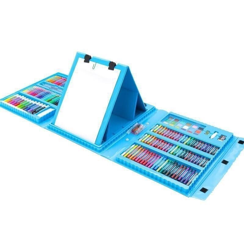 Σετ Ζωγραφικής 32.6x27.7cm 208τμχ - Super Mega Art Set - Μπλε OEM