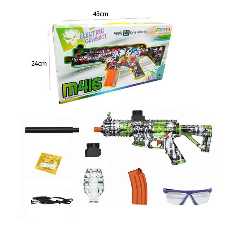 Πιστόλι όπλο νερού με μπαλάκια νερού M416 – Electric Gel Ball Blaster Gun Series - Πετρόλ - Πράσινο OEM