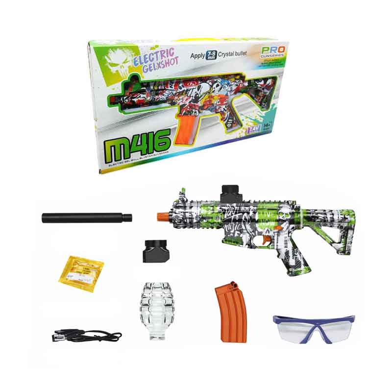 Πιστόλι όπλο νερού με μπαλάκια νερού M416 – Electric Gel Ball Blaster Gun Series - Πετρόλ - Πράσινο OEM