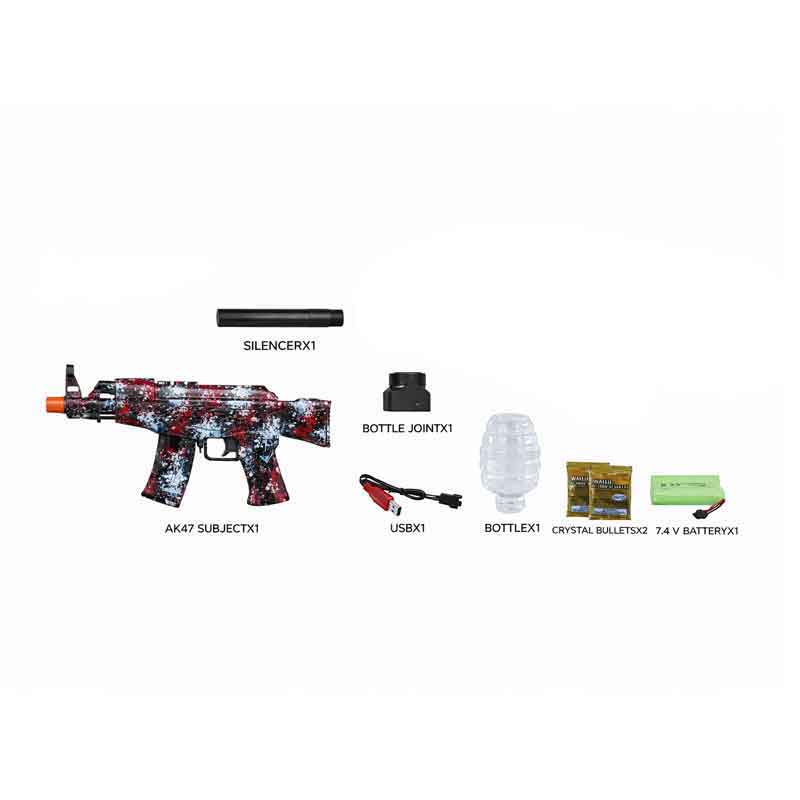 Πιστόλι όπλο νερού με μπαλάκια νερού AK47 218A-14 – Electric Gel Ball Gun - Πετρόλ - Πράσινο OEM