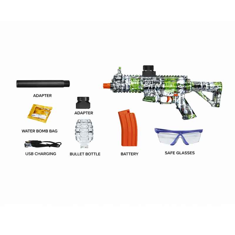 Πιστόλι όπλο νερού με μπαλάκια νερού M416 T16D – Electric Gel Ball Gun - Πετρόλ - Πράσινο OEM