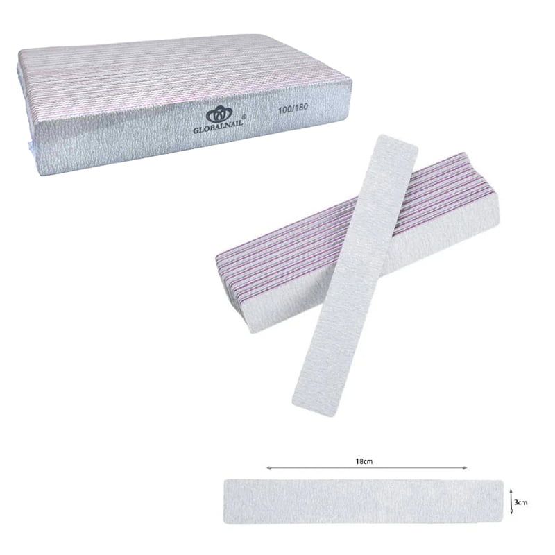 Globalnail Λίμα νυχιών 100/180 25τεμ. - Nail file 25pcs OEM