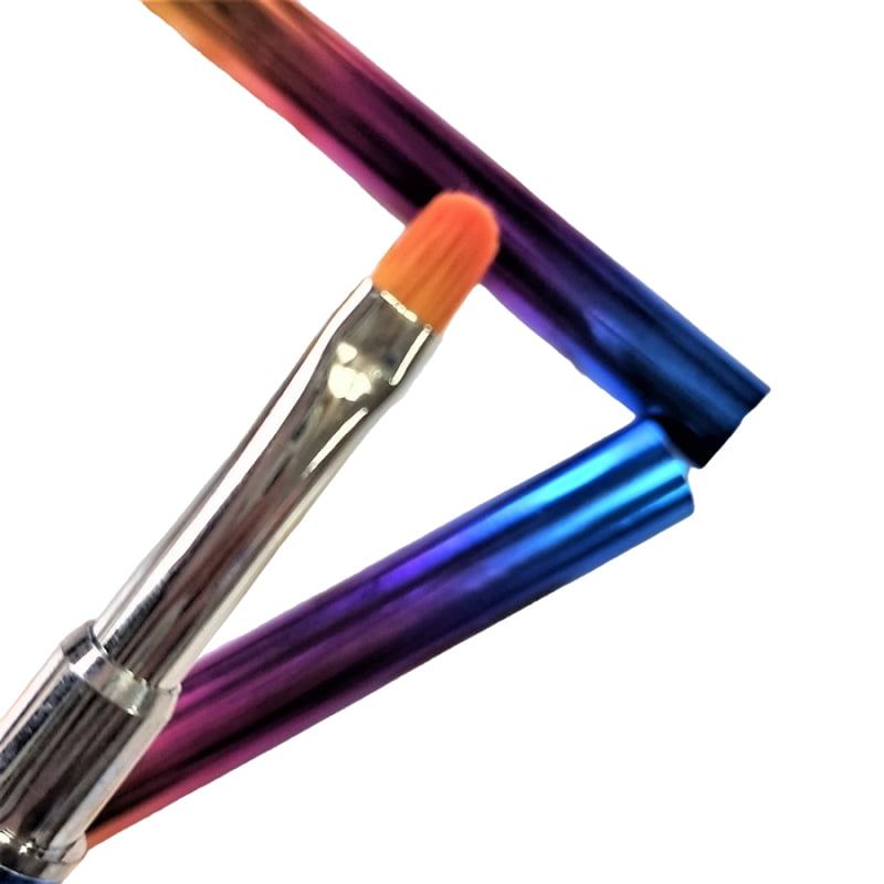 Διπλό Πινέλο Acrylic Gel - Pen for acrylic gel two sides - Βιολετί - Μαύρο - Ροζ OEM