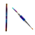 Διπλό Πινέλο Acrylic Gel - Pen for acrylic gel two sides - Βιολετί - Μαύρο - Ροζ OEM