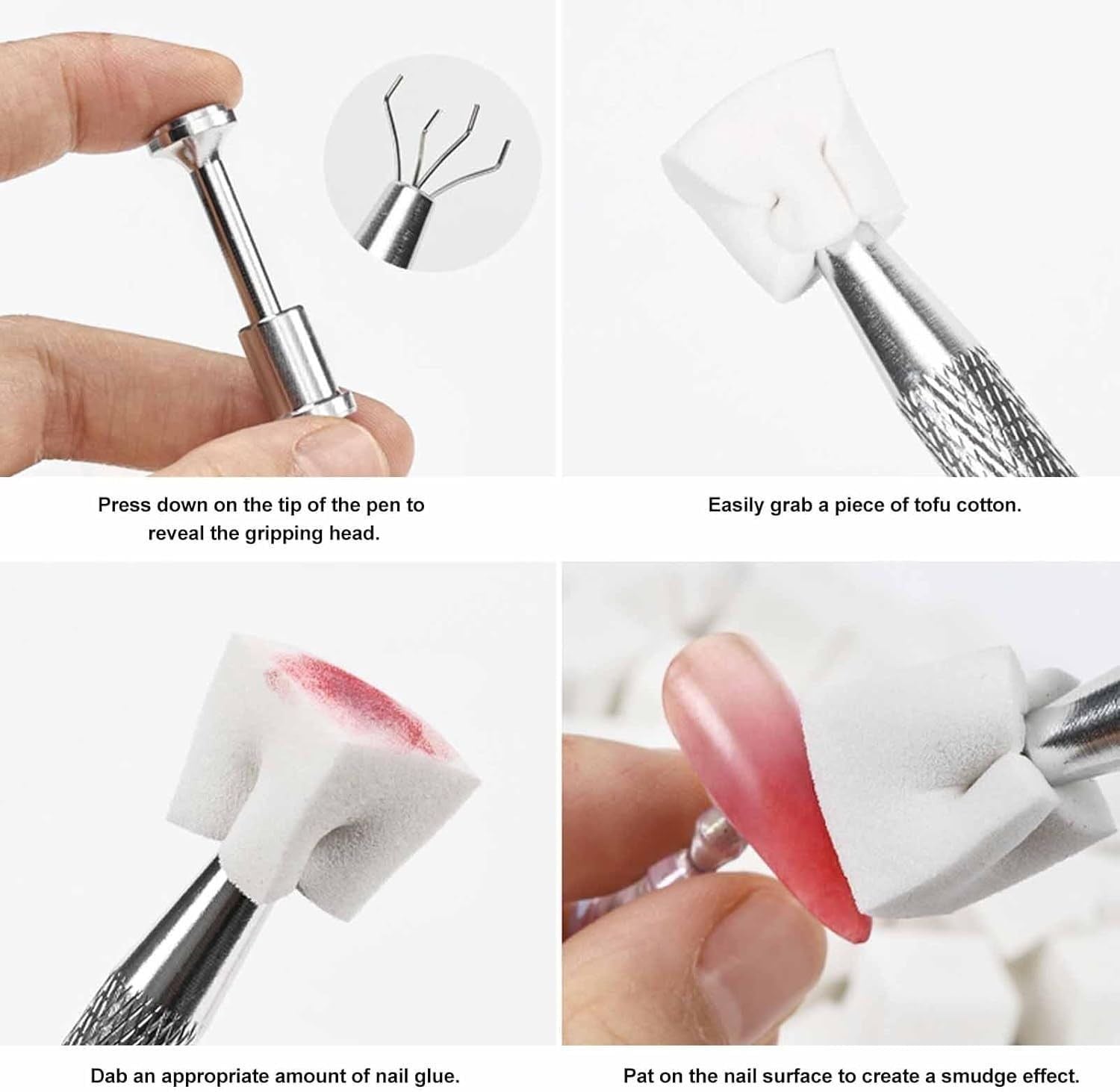 Globalnail Μεταλλική Λαβή με Σφουγγαράκια για Όμπρε - Nail Clamping Grabber Kit with 4 Claw Pick Up Tool & Sponges OEM