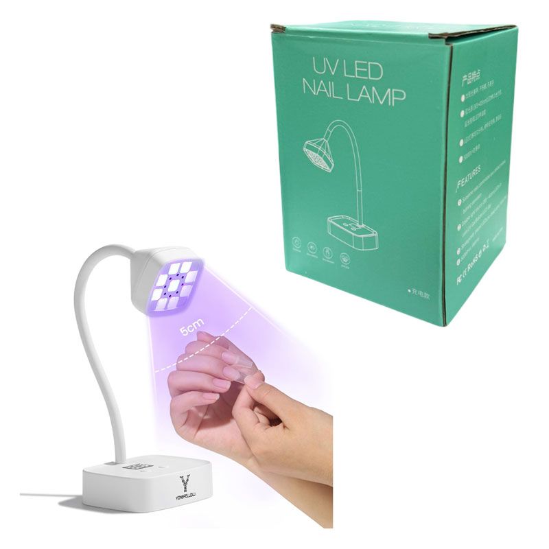 Mini Led Φορητή Λάμπα Πολυμερισμού με Οθόνη & Αισθητήρα 27W LCH-019 - Mini desk LED UV lamp - Λευκό - Ροζ OEM