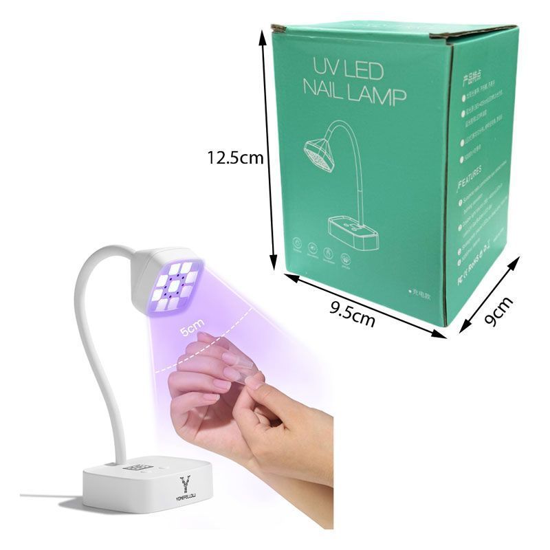 Mini Led Φορητή Λάμπα Πολυμερισμού με Οθόνη & Αισθητήρα 27W LCH-019 - Mini desk LED UV lamp - Λευκό - Ροζ OEM