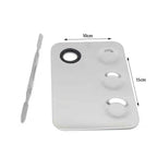 Παλέτα Ανάμειξης Μακιγιάζ Inox με Σπάτουλα - Stainless Steel Makeup Mixing Palette with Spatula OEM