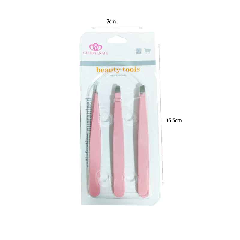Globalnail Σετ Τσιμπιδάκια Φρυδιών 3 τεμάχια Beauty Tools - Eyebrow Tweezers OEM