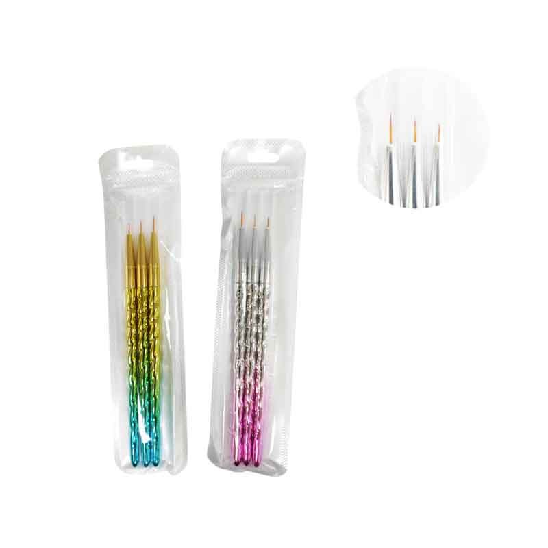 Σετ Πινέλα Νυχιών 3 Τεμαχίων για Nail Art – Nail Art Brush Set 3pcs OEM