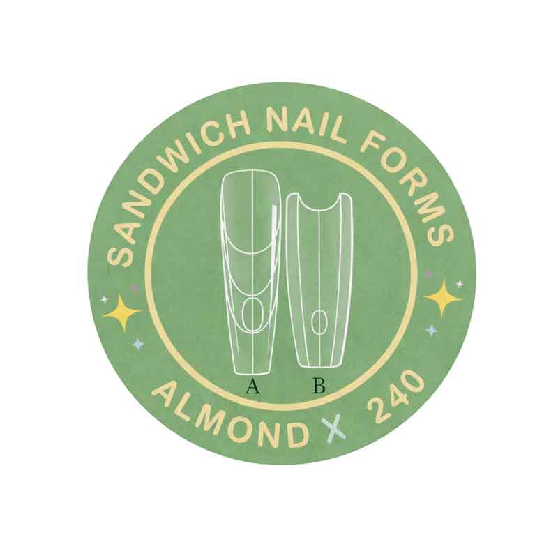 Τεχνητά νύχια - Φόρμες Νυχιών Sandwich Almond 240 Τεμαχίων σε Κουτί - Sandwich Nail Forms Almond 240pcs Box OEM