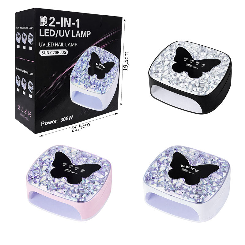 Επαγγελματικό Φουρνάκι Νυχιών LED UV 2 σε 1 308W - Professional 2 in 1 LED UV Nail Lamp Nail Dryer - Λευκό OEM