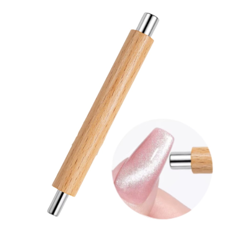 Μαγνητικό Εργαλείο Nail Art Cat Eye με Ξύλινη Λαβή - Cat Eye Nail Art Magnetic Tool with Wooden Handle OEM