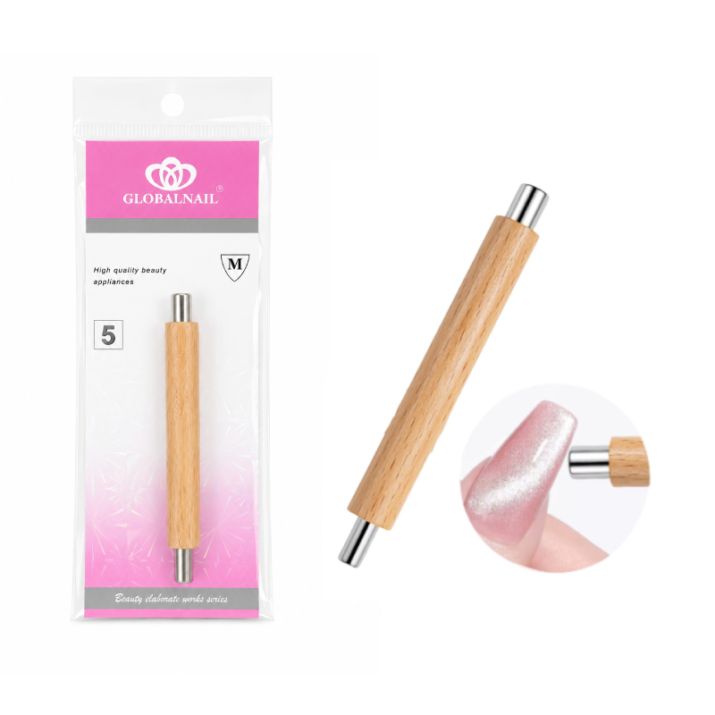 Μαγνητικό Εργαλείο Nail Art Cat Eye με Ξύλινη Λαβή - Cat Eye Nail Art Magnetic Tool with Wooden Handle OEM